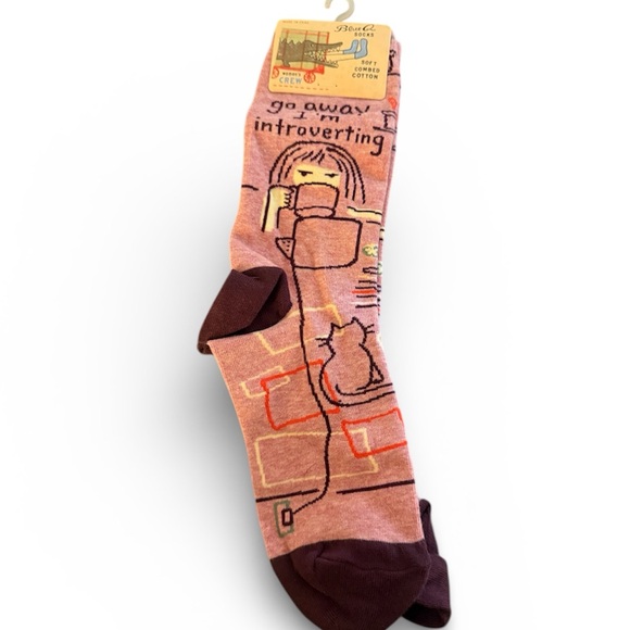 NWT Blue Q Go Away Introverting Socks - Picture 2 of 4
